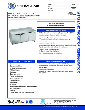 Spec Sheet