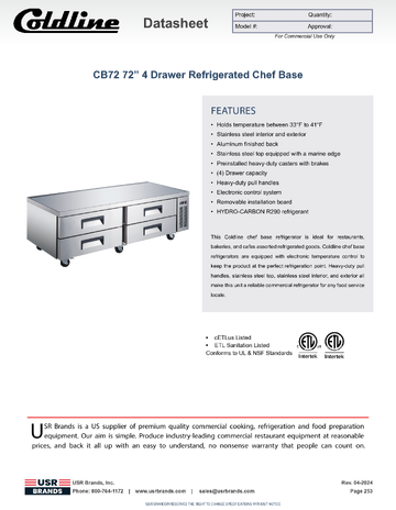 Spec Sheet