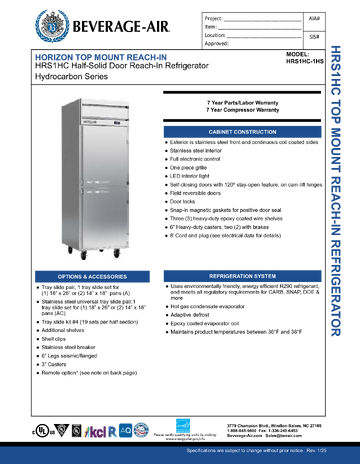 Spec Sheet