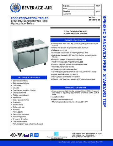 Spec Sheet