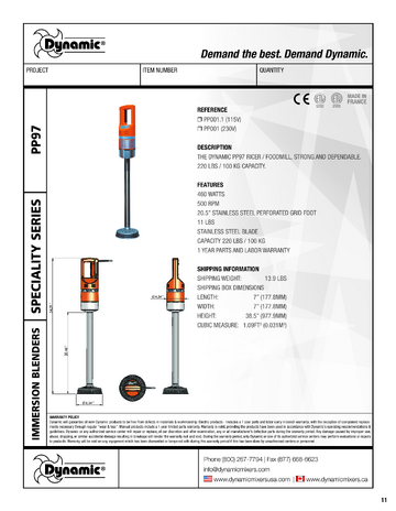 Spec Sheet