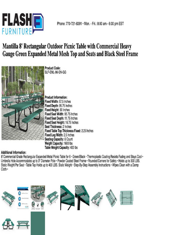 Spec Sheet