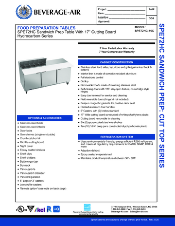 Spec Sheet
