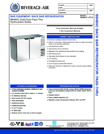 Spec Sheet