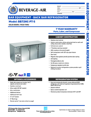 Spec Sheet
