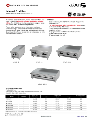 Spec Sheet