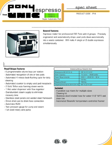 Spec Sheet