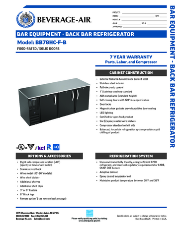 Spec Sheet