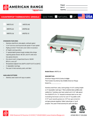 Spec Sheet