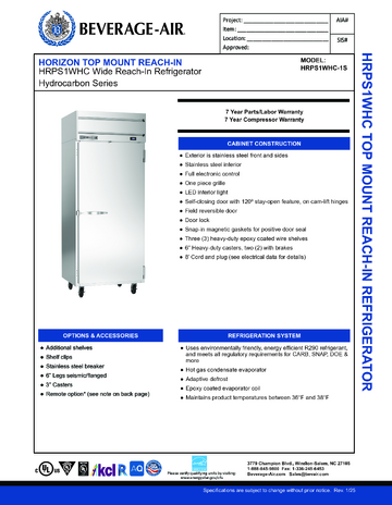 Spec Sheet