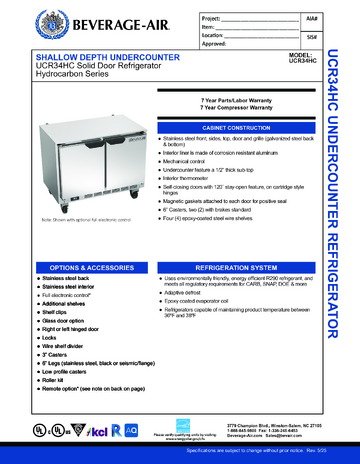 Spec Sheet