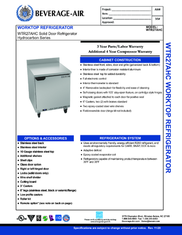 Spec Sheet