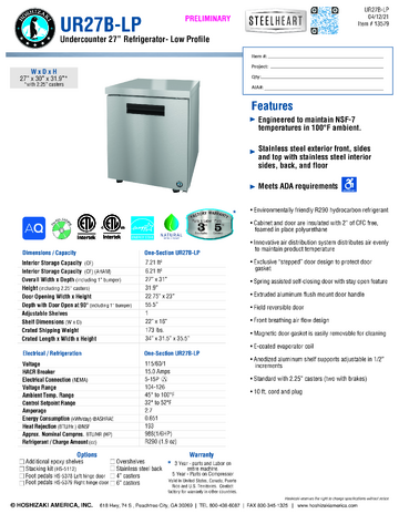 Spec Sheet