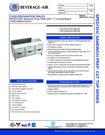 Spec Sheet