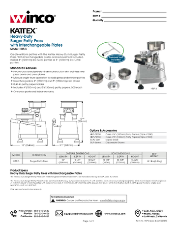 Spec Sheet