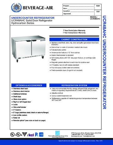 Spec Sheet