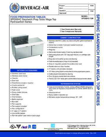 Spec Sheet