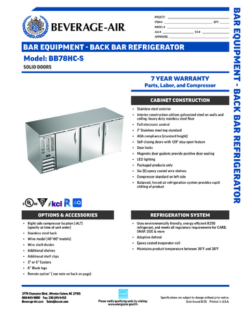 Spec Sheet