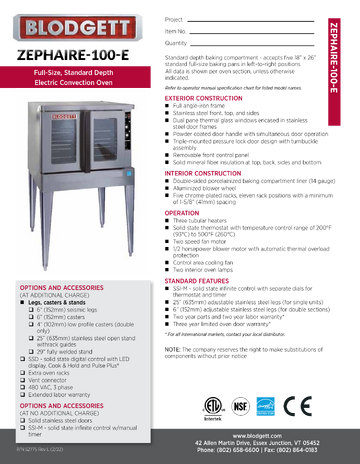 Spec Sheet