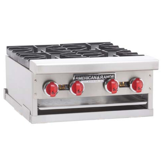 American Range ARSHP-24-4-NG 24" Natural Gas Hot Plate with Four Burners - 128,000 BTU