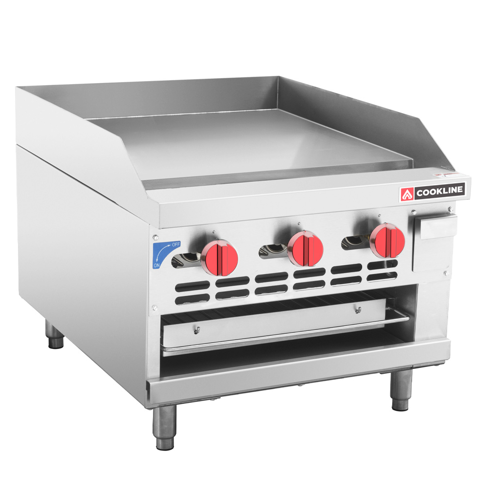 Cookline RGB-24M 24" Commercial Countertop Gas Raised Griddle Broiler Combo - 54,000 BTU