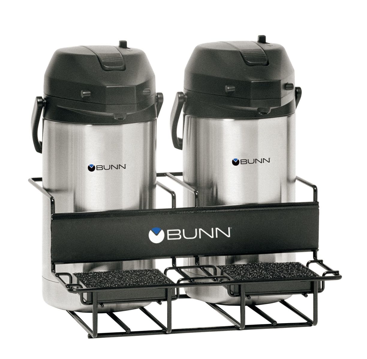Bunn 15" Universal Airpot Rack with 2 Lower Racks Displays and Sponge-Lined Trays