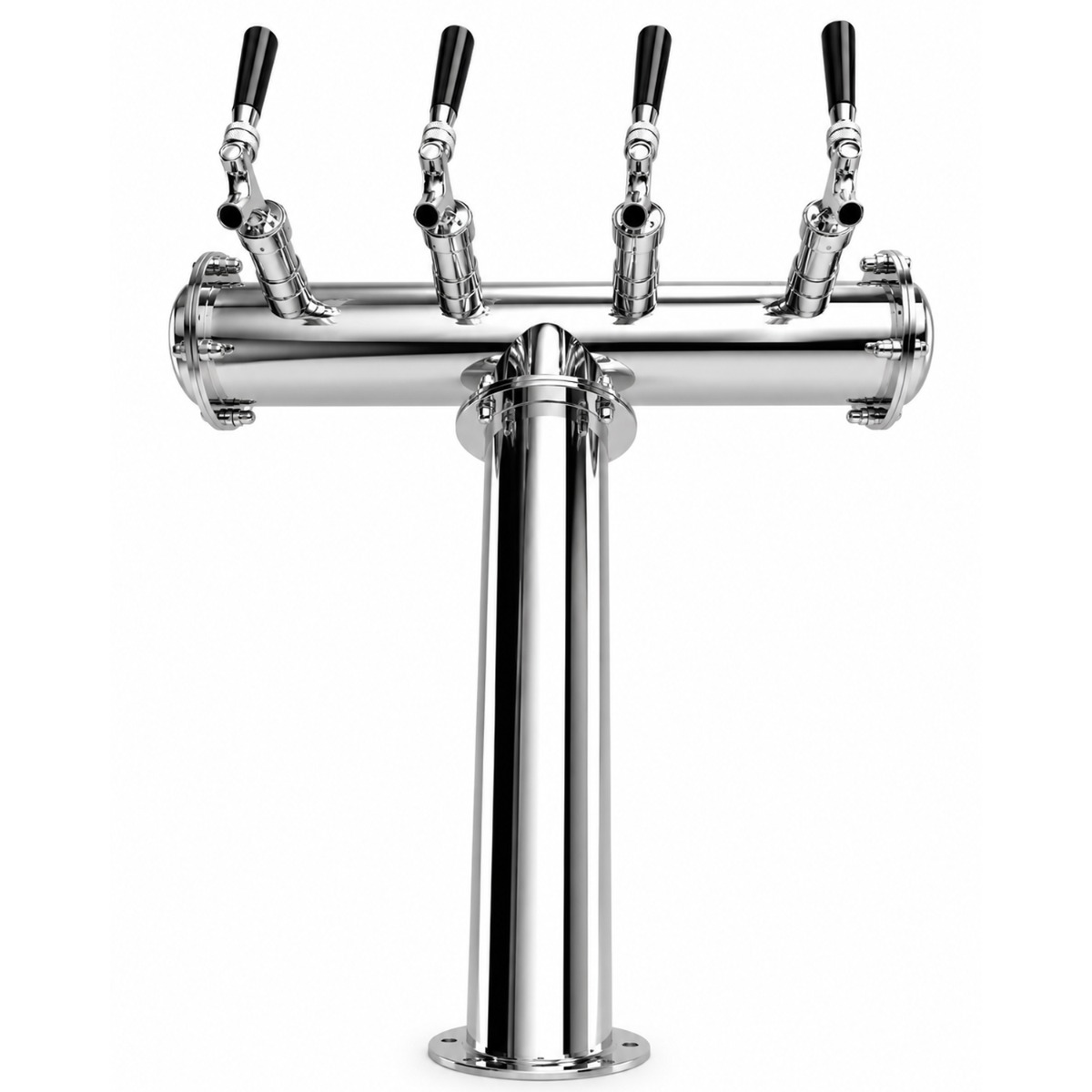 Coldline "D" System Beer Keg Coupler and 4-Tap Beer Tower
