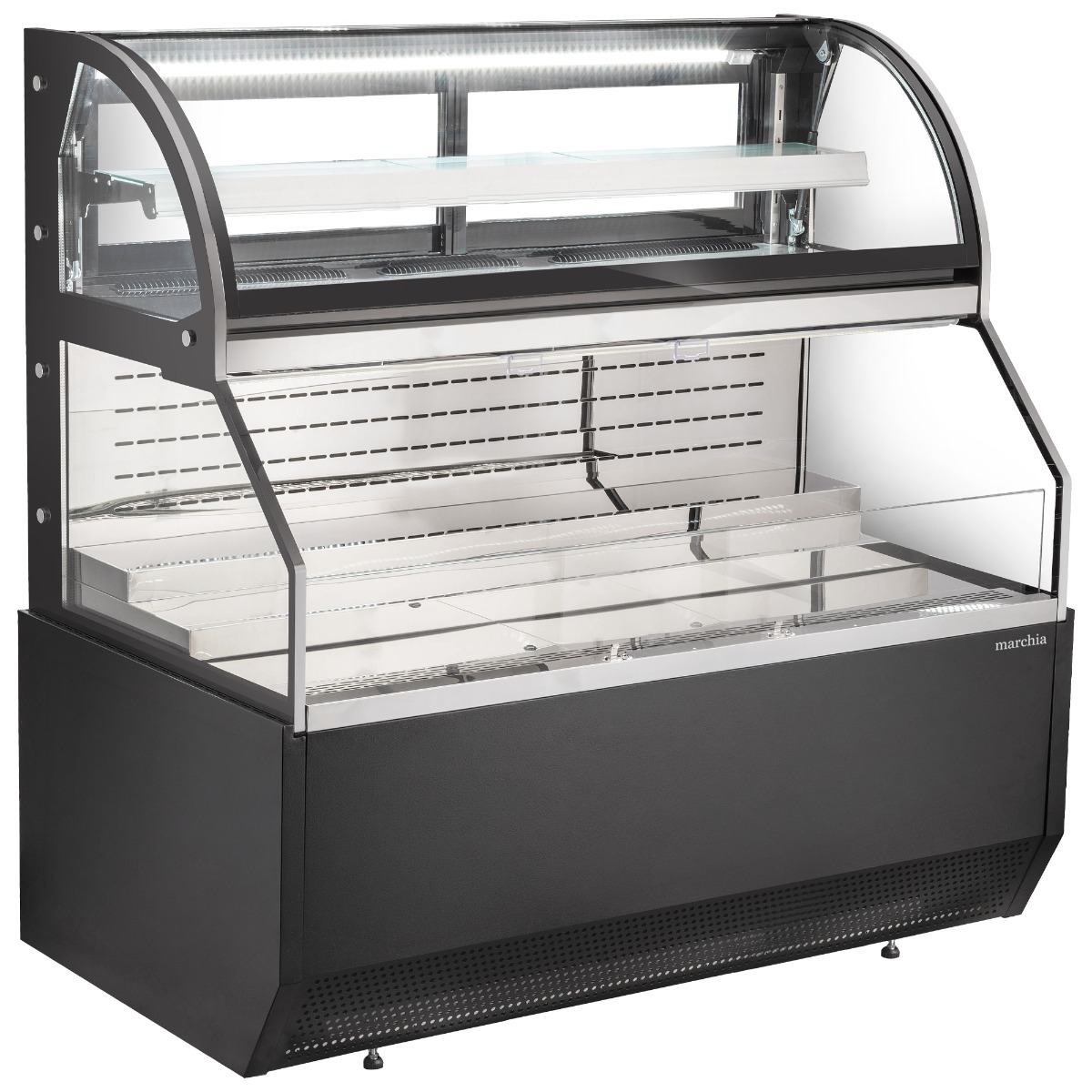 Marchia MSTAR72 71" Black Dual Service Open Air Display Case Merchandiser