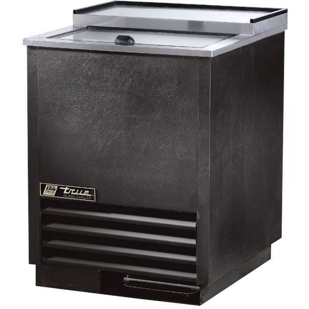 True T-24-GC-HC Solid Slide Lid Glass and Plate Chiller/Froster with 90 Mug Capacity