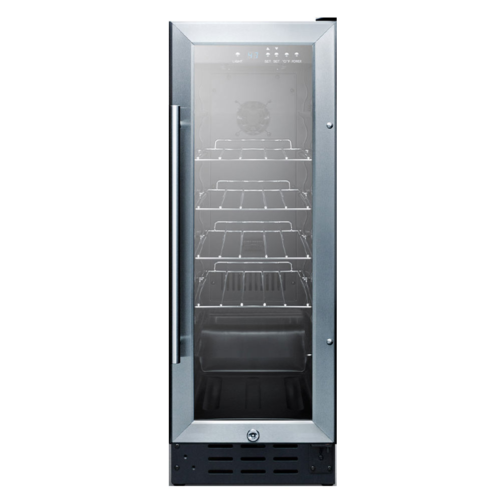 Summit SCR1225B 12" Built-in Undercounter Beverage Center with Lock and LED Lighting