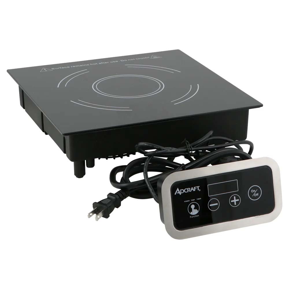 Adcraft IND-DR120V Drop-In Commercial Induction Cooktop with Remote Control Box - 120V/1800W