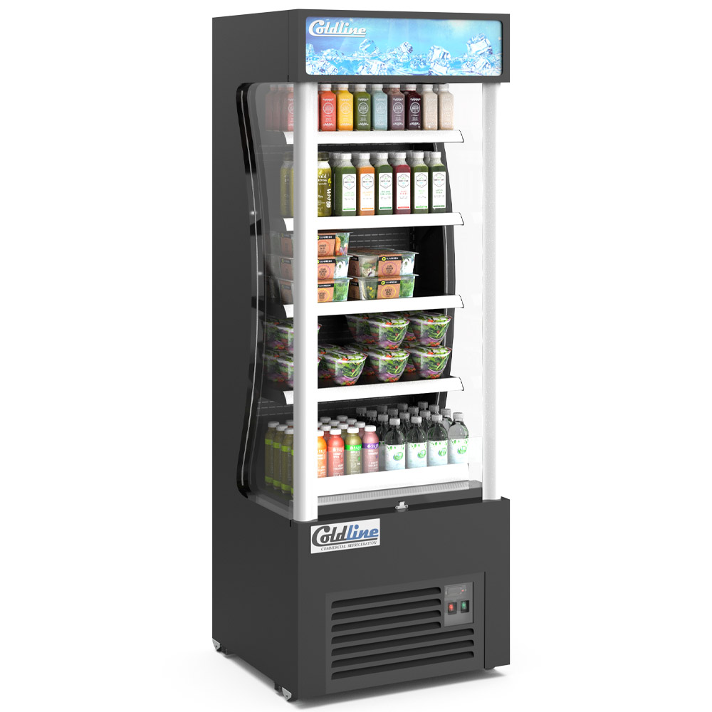 Coldline AOC-28-B 28" Black Open Air Refrigerated Display Merchandiser, Black