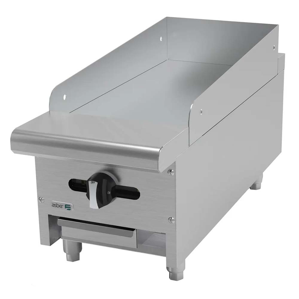 Asber AEMG-12 12" Natural Gas Countertop Griddle with Manual Control - 30,000 BTU