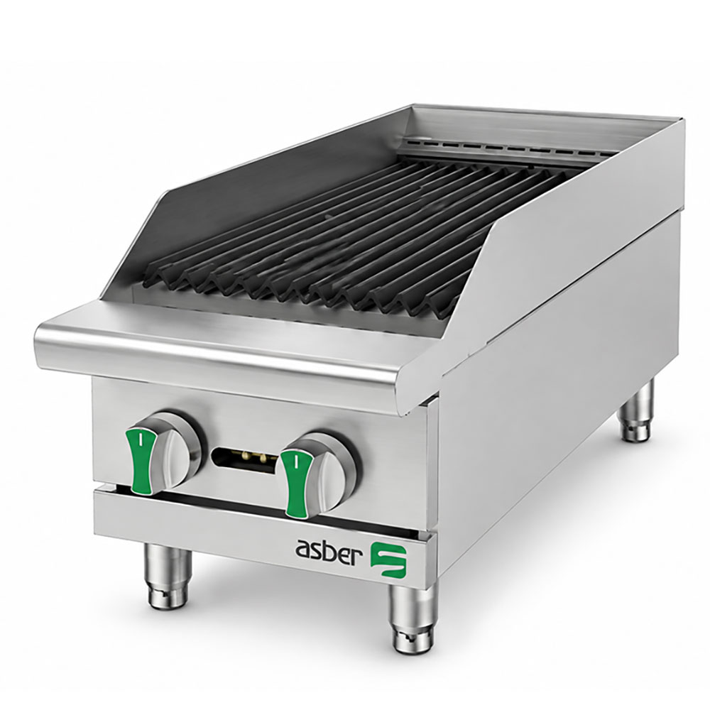 Asber AERB-12-EM-NG 12" Emerald Line Natural Gas Countertop Radiant Broilers - 40,000 BTU