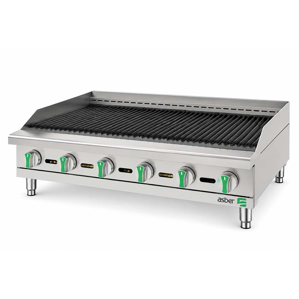 Asber AERB-36-EM-LP 36" Emerald Line Liquid Propane Gas Countertop Radiant Broilers - 120,000 BTU