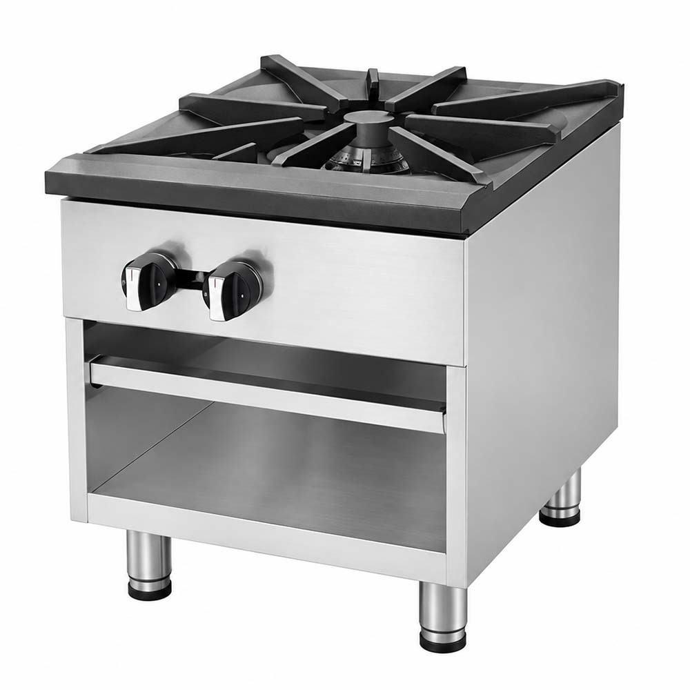 Asber AESP-18-2 18" Natural Gas 2 Burner Gas Stock Pot Range with 2 Burners - 90,000 BTU