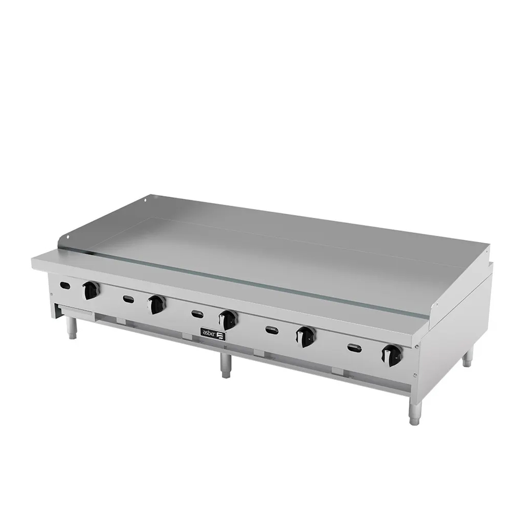 Asber AETG-72-H-NG 72" Natural Gas Countertop Griddle with Thermostatic Control - 180,000 BTU