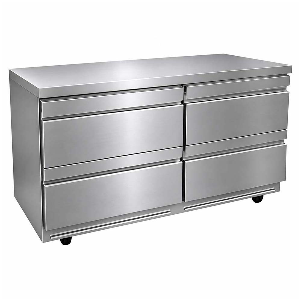Asber AUTR-48-D4-P 48" Four Drawer Front Breathing Undercounter Refrigerator, 16.7 cu. ft.