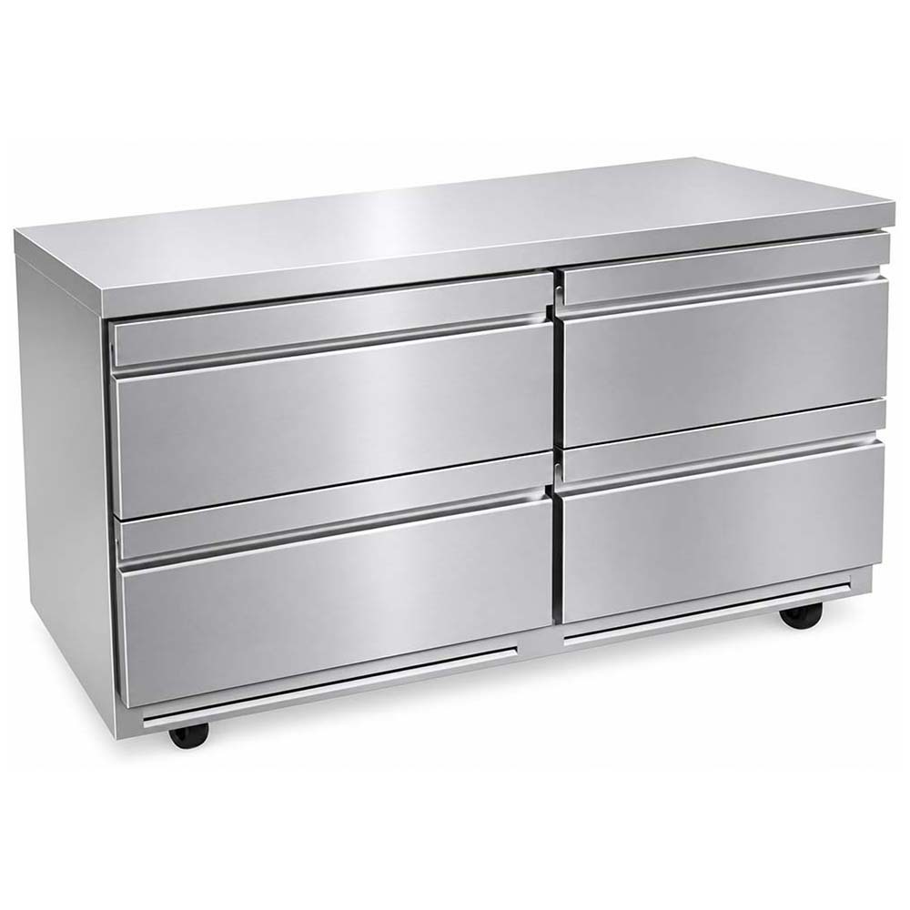 Asber AUTR-60-D4-P 60" Four Drawer Front Breathing Undercounter Refrigerator, 20.6 cu. ft.
