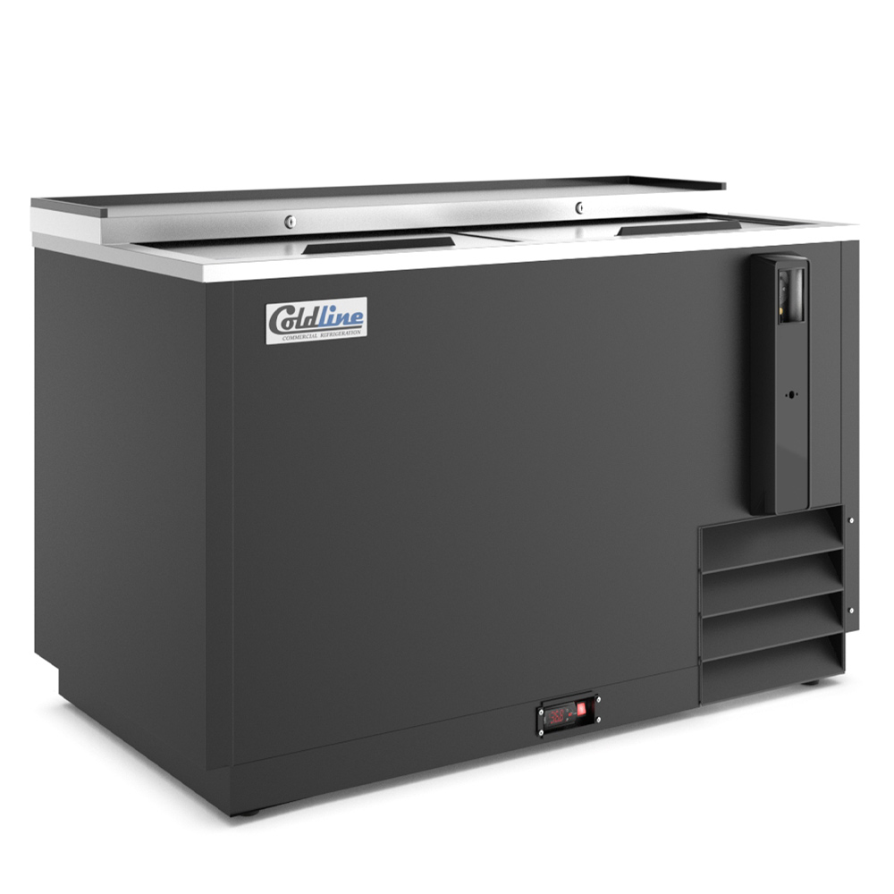 Coldline BBC-50 50" Horizontal Reach-In Black Bottle Cooler - 13 Cu. Ft.