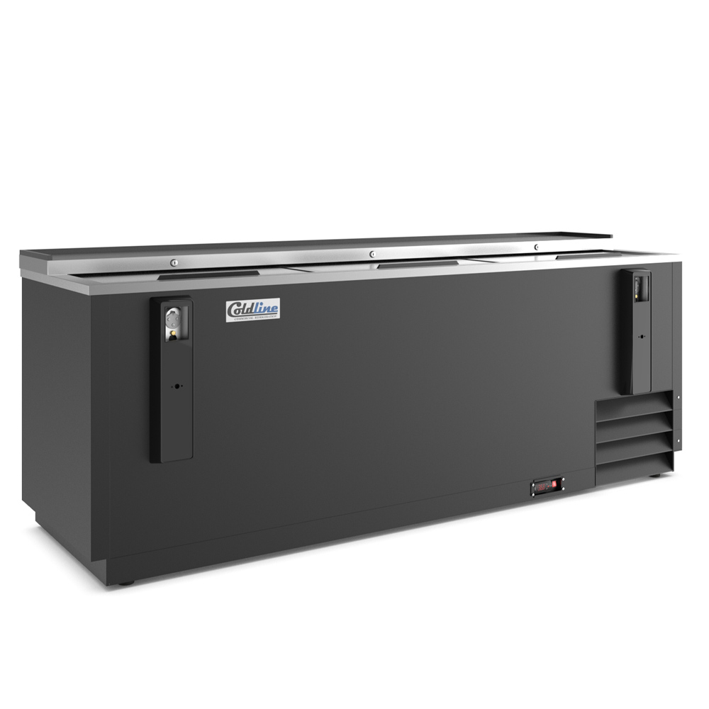 Coldline BBC-80 80" Horizontal Reach-In Black Bottle Cooler - 23 Cu. Ft