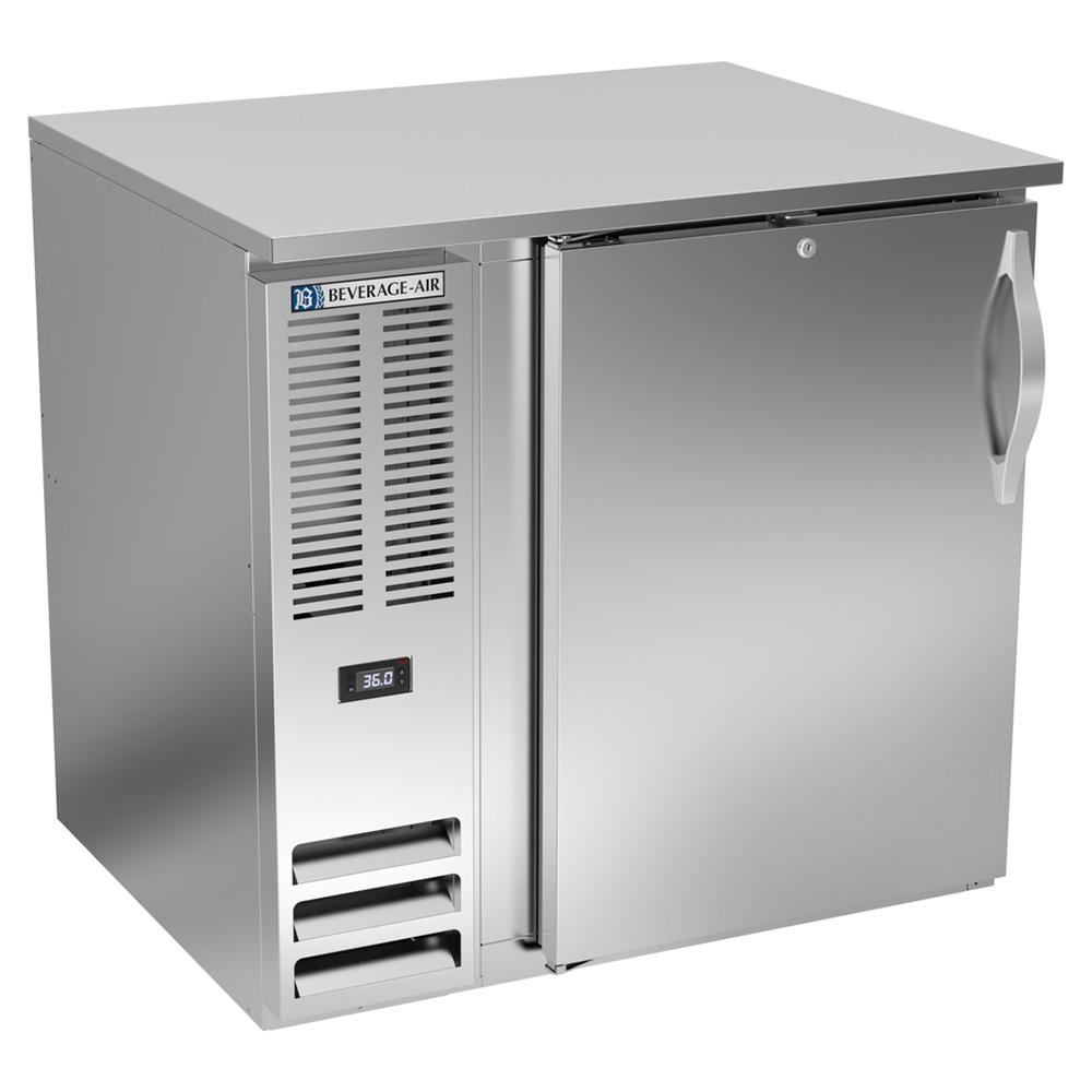 Beverage Air BB36HC-S 36" One Swinging Solid Door Back Bar Cooler, Stainless Steel