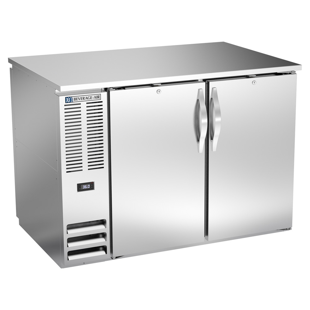 Beverage Air BB48HC-PT-S 48" Four Swinging Solid Doors Pass-thru Back Bar Cooler, Stainless Steel