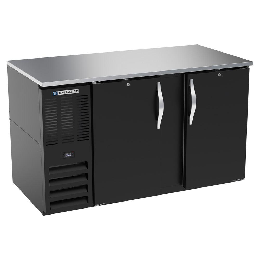 Beverage Air BB58HC-B 58" Two Swinging Solid Doors Back Bar Cooler, Black