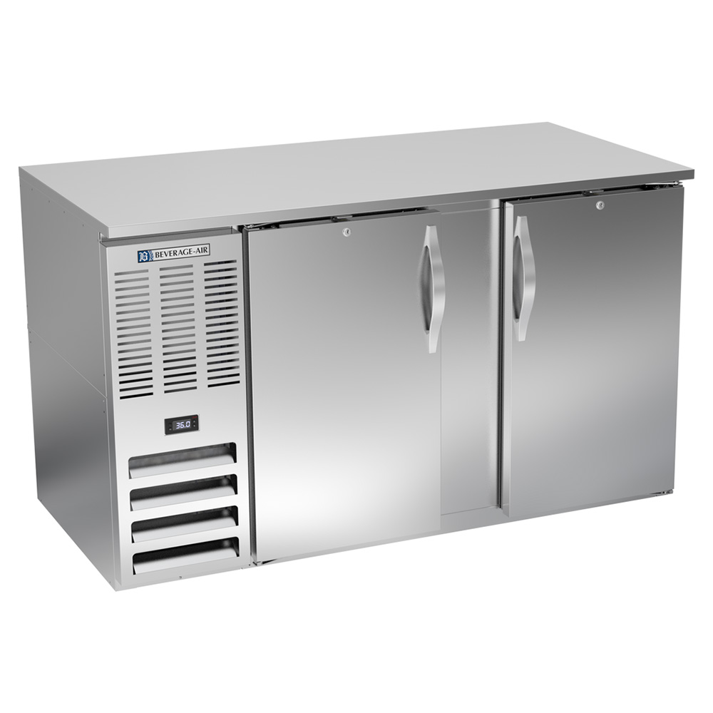 Beverage Air BB58HC-S 58" Two Swinging Solid Doors Back Bar Cooler, Stainless Steel