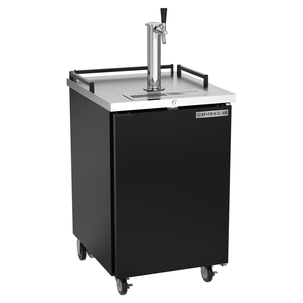 Beverage Air BM23HC-B 24" Black Single Tap Refrigerated Direct Draw Beer Dispenser