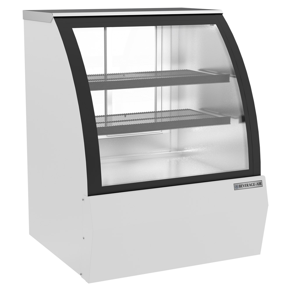 Beverage Air CDR3HC-1-W-D 37" Dry Non-Refrigerated Curved Glass Bakery Display, White