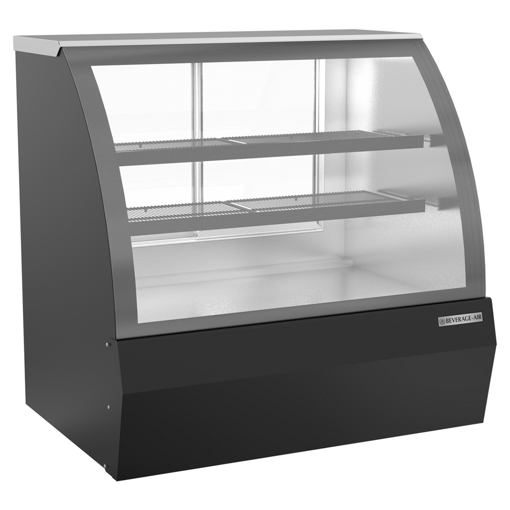 Beverage Air CDR4HC-1-B-D 49" Dry Non-Refrigerated Curved Glass Bakery Display Case, Black