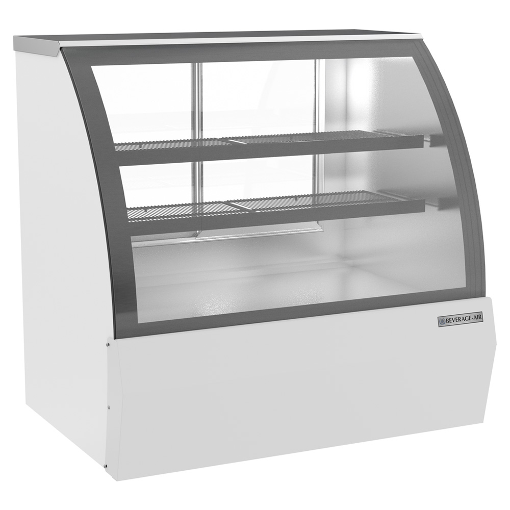Beverage Air CDR4HC-1-W-D 49" Dry Non-Refrigerated Curved Glass Bakery Display, White