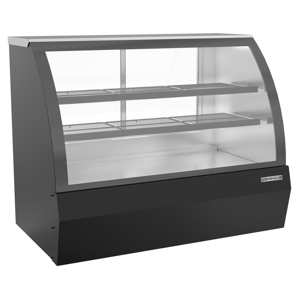 Beverage Air CDR5HC-1-B-D 60" Dry Non-Refrigerated Curved Glass Bakery Display Case, Black